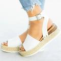 Azrian Woman Summer Sandals Open toe Casual Platform Wedge Shoes Casual Canvas Shoes