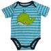 Jumping Bean Infant Boys Blue Striped Whale Creeper Style Snap Bottom T-Shirt