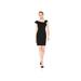 Brand - Lark & Ro Women's Asymmetrical Flounce Neckline Sheath Dress, Black, 16