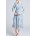 Women Scoop Neck 3/4 Sleeve Lace Dress