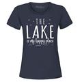 Shop4Ever Women's The Lake is My Happy Place Graphic T-Shirt