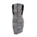 DKNY Women's Colorblock Herringbone Zip Sheath Dress (12, Black/Ivory)