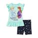 Frozen 2 Baby Girls & Toddler Girls Ruffled T-Shirt & Bike Shorts, 2-Piece Outfit Set, Sizes 12M-4T