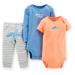 Carters Baby Clothing Outfit Boys 3-Piece Bodysuit & Pant Set - Blue Shark