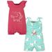 Gerber Baby Girls Rompers, 2-Pack