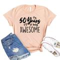 50 Years Shirt Being Awesome T-shirt Vintage 1971 Tee 50Th Birthday Gift B'day Squad Shirts Women's Party Tshirt