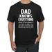 Wild Bobby,Dad Knows Everything Know It All Funny Men, Father's Day, Tees, Father's Day, Men Graphic Tees, Black, Medium