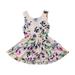 Listenwind Summer Kids Girls Summer Casual Dress, Floral Round Neck Sleeveless Ruffled Tutu A-Line Dresses Romper