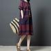 Tomshoo Women Casual Shift Dress Striped Print Side Pockets Vintage Linen Oversized Loose Dress Tunics