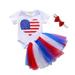 Cathery Girls Clothes Set Love Heart Print Romper Tutu Skirt and Headband Sets