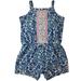 Carters Infant Girls Blue Floral Infant Single Romper Outfit Baby Bodysuit
