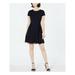 JESSICA HOWARD Womens Navy Lace Short Sleeve Jewel Neck Above The Knee Fit + Flare Dress Size 8P