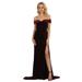 SEXY SIMPLE OFF THE SHOULDER VELVET PROM EVENING GOWN