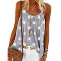 Sleeveless Casual Tops for Women Summer Floral Printed Sleeveless Vest Casual Loose Summer T Shirt Blouse Tops Blouses High Low Sleeveless Tunic Top Floral Print Baggy Vest Shirts