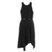 Calvin Klein Womens Black Sleeveless Asymmetrical-Hem Beaded Waist Fit & Flare Dress 6