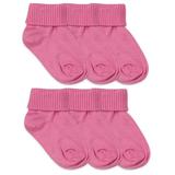 Jefferies Socks Girls Boys Socks, 6 Pack Seamless Triple Roll Turn Cuff Crew School Socks (Little Girls Boys & Big Girls Boys)