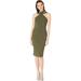 bebe Womens Bodycon Halter Dress Olive