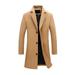 Binpure Men Woolen Mid-Length Jacket Coat Business Style Jacket Trench Topcoats