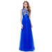 Ever-Pretty Women's Sexy Long Tulle A-line Sleeveless Formal Dress for Women 08899 Sapphire Blue US14