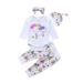 Newborn Infant Baby Girl Unicorn Tops Romper Long Pants 4Pcs Outfits Clothes