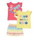 Baby Shark Baby Girls & Toddler Girls Flutter Sleeve Tank Tops & Shorts, 3-Piece Outfit Set, Sizes 12M-5T