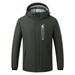 CVLIFE Men's Heated Jacket Full Zip with Detachable Hood (Power Bank is Not Included) Winter Body Warmer Unisex Women Lightweight Heating Coat Clothing