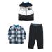 Little Rebels Vest, Plaid Shirt & Jogger Pants, 3pc Outfit Set (Baby Boys & Toddler Boys)