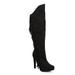 New Women Qupid Rida-09 Suede Knee High Almond Toe Fringe Stiletto Boot Size