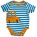 Jumping Bean Infant Boys Blue Striped Car Creeper Style Bodysuit