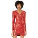 Nicole Miller Artelier RED Long Sleeve Surplice Dress, US 8