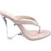 Cape Robbin Spectacular Clear Chunky Block Wedge Heels for Women Transparent Open Toe Shoes Heels for Women