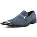 Bolano Mens Exotic Chain Ornament with Matching Cap Toe Novi Slip On Loafer Royal Size 12