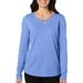 Reel Legends Womens Freeline Solid Lattice Long Sleeve Top