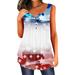 summer dresses womens tops Women Sexy Patriotic American Flag Printed Sleeveless Cropped Slip Tank Tops