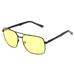 Cyxus Pilot Metal Polarized Sunglasses UV400 Protection Anti Glare Atrovirens Black Frame & Yellow Lenses (Night Vison Model) Good For Night Driving Outdoor For Women Men 1002Y02