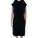 Lauren by Ralph Lauren Womens Mock-Neck Velvet Sheath Dress