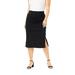 Jessica London Women's Plus Size Comfort Waist Midi Skirt Elastic Waist Stretch Denim