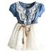 Bagilaanoe Baby Party Princess Lace Flower Tulle Denim Patchwork Casual Dress