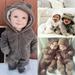 Newborn Toddler Baby Girl Boy Hooded Romper Jumpsuit Winter Outfits Clothes