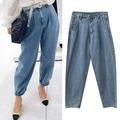 TANGNADE Women's linen cotton casual loose pants L-5XLFashion Womens Casual Pocket High Waist Jeans Denim Harem Pants Trousers