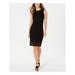 CALVIN KLEIN Womens Black Illusion-hem Sleeveless Jewel Neck Knee Length Sheath Formal Dress Size 4