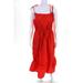 Chinti and Parker Womens Drawstring Sundress Vermillion Red Cotton Size 12