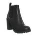 Glove by 2, Block High Heel Chelsea Boots - Women Lug Sole Elastic Ankle Bootie