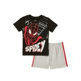 Spider-man Baby Boy & Toddler Boy T-Shirt & Shorts Outfit Set, 2-Piece (12M-4T)