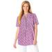 Woman Within Women's Plus Size Pintucked Half-Button Tunic