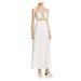 FAME AND PARTNERS Womens White Embellished Cut Out Front Spaghetti Strap Sweetheart Neckline Maxi Sheath Formal Dress Size 12