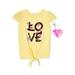 Btween Girls Flutter Flip Sequin Tie-Front Graphic T-Shirt with Keychain, Sizes 4-12