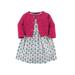 Luvable Friends Baby Girl Dress & Cardigan, 2pc Outfit Set