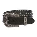 Snap On Western Faux Crocodile Embossed Cross Rhinestone Studded Leather Belt