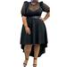 XXLvision Women's Plus Size Sheer Mesh Asymmetric Hem Cocktail Party Dress